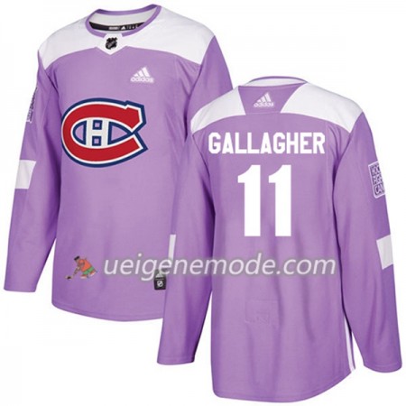 Herren Eishockey Montreal Canadiens Trikot Brendan Gallagher 11 Adidas 2017-2018 Lila Fights Cancer Practice Authentic